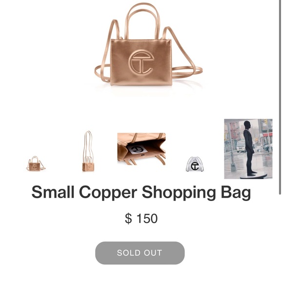 Small Telfar Shopping Bag in Copper - Picture 3 of 6